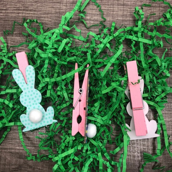 3 Piece Set Easter Bunny Spring Clothespins - Picture 2 of 2